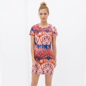 Zara Scuba Neoprene Pink  Bodycon Dress